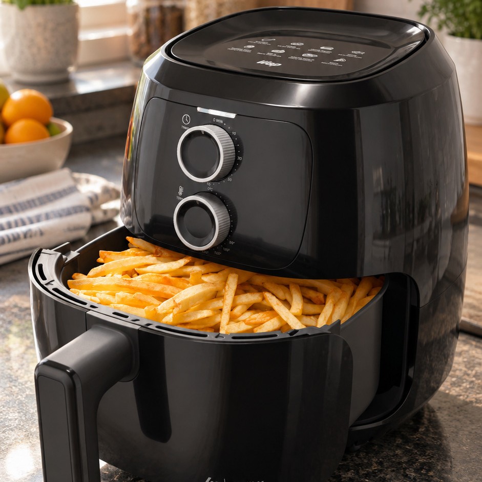 Air fryer WAP WAFF2-P preta na bancada da cozinha