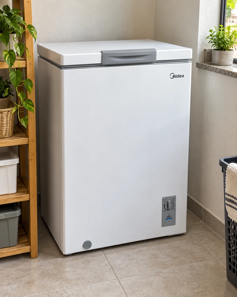 Midea Horizontal Inverter 100L em ambiente doméstico