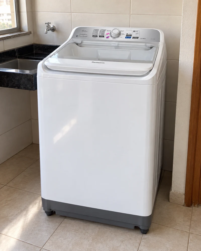 Panasonic NA-F150B1W branca em ambiente doméstico