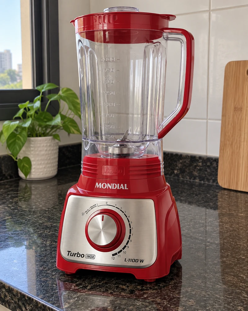 Mondial L-1100 RI vermelho/inox em ambiente doméstico